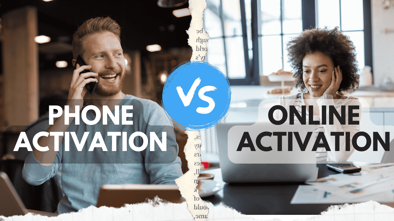 Difference between online and phone activation key: