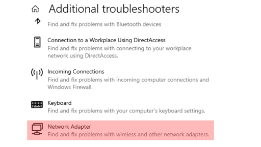 Run the Internet Connections Troubleshooter